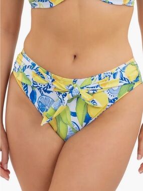 Women’s Yellow & Blue Citrus Print Bikini Bottom